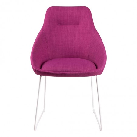 Silla diseño ALBA tapizado fucsia y patas color blanco