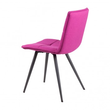 Silla diseño ZOE tapizado fucsia y patas color negro 2