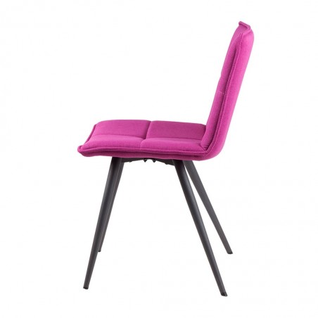 Silla diseño ZOE tapizado fucsia y patas color negro