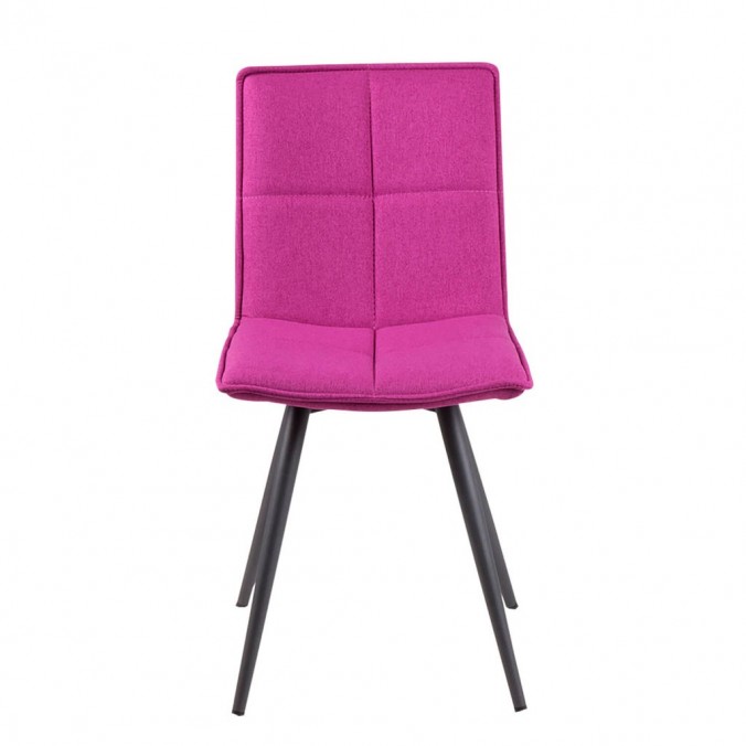 Silla diseño ZOE tapizado fucsia y patas color negro