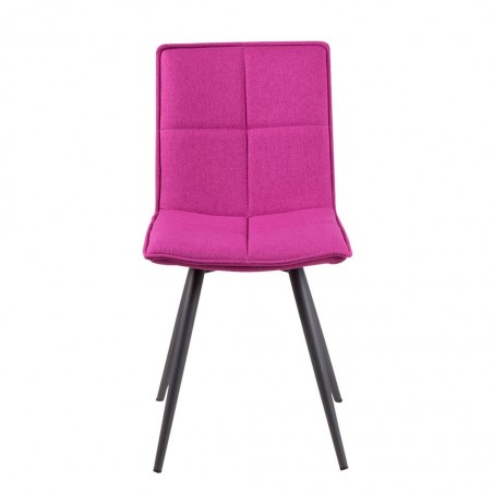 Silla diseño ZOE tapizado fucsia y patas color negro