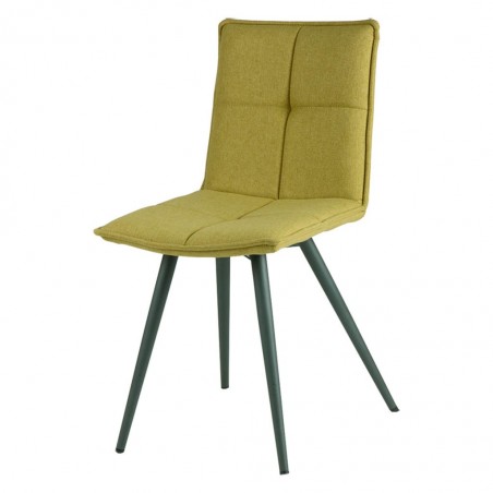 Silla diseño ZOE tapizado lima y patas color negro