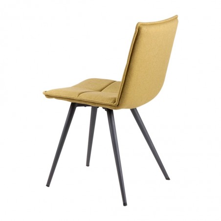 Silla diseño ZOE tapizado lima y patas color negro
