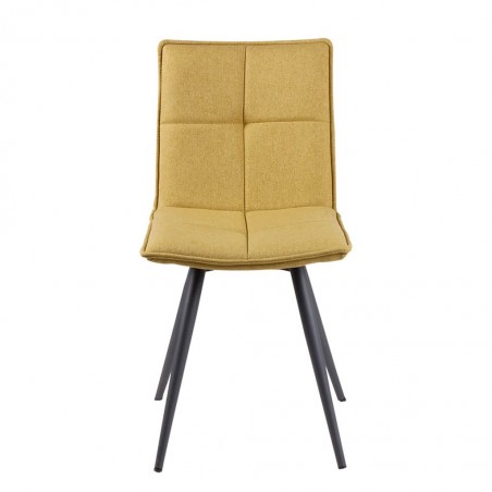 Silla diseño ZOE tapizado lima y patas color negro