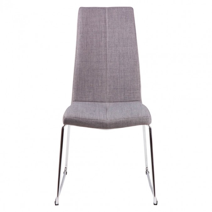 Silla AROA tapizado gris y patas metal cromo Silla AROA tapizado gris y patas metal cromo