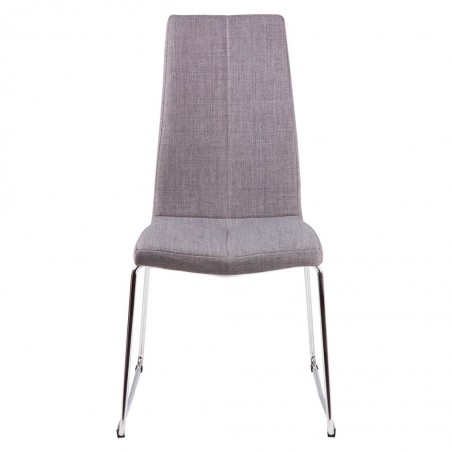 Silla AROA tapizado gris y patas metal cromo