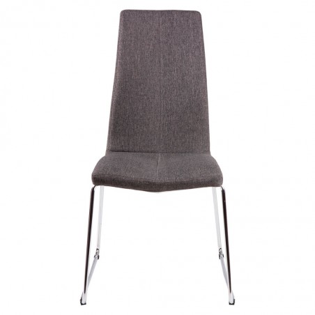 Silla AROA tapizado gris oscuro y patas metal cromo