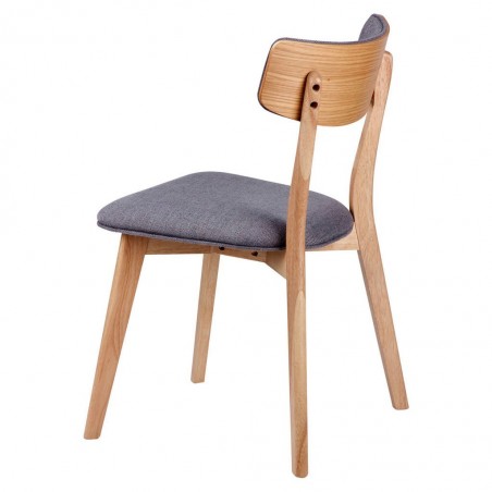 Silla ANAIS tapizado gris oscuro y madera natural