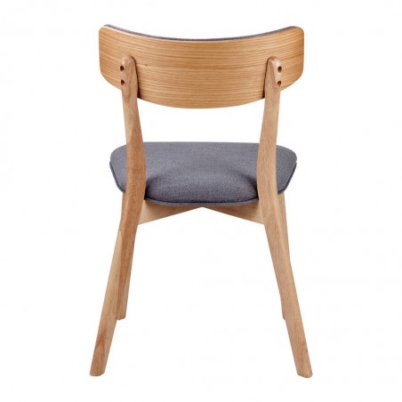 Silla ANAIS tapizado gris oscuro y madera natural