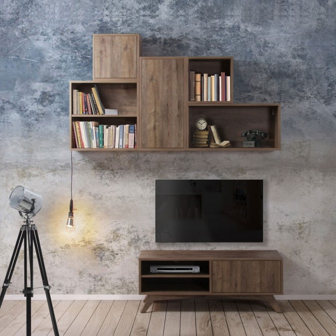 mueble television estilo nordico 120cm roble