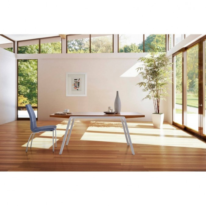 Mesa comedor 180cm STELA chapa roble patas blancas