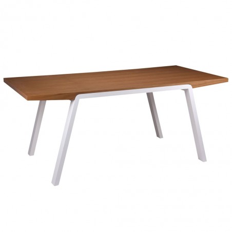 Mesa comedor 180cm STELA chapa roble patas blancas