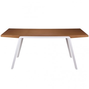 Mesa comedor 180cm STELA chapa roble patas blancas 2