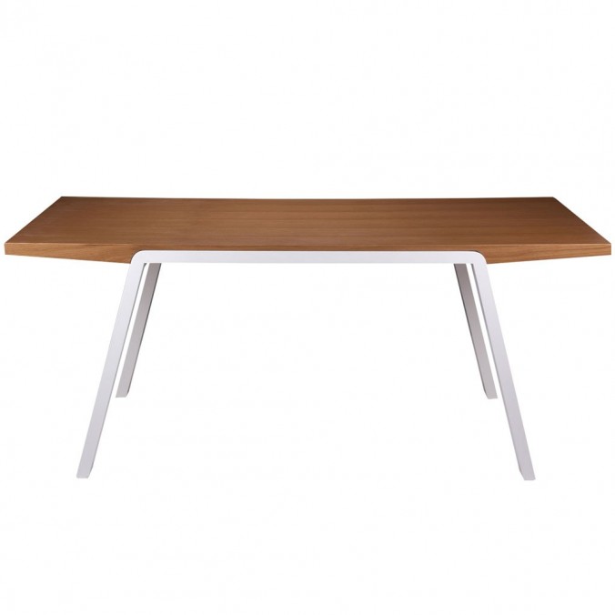 Mesa comedor 180cm STELA chapa roble patas blancas