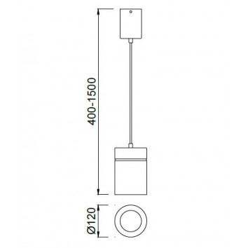 Colgante de techo ARUBA plata 12 cm 2
