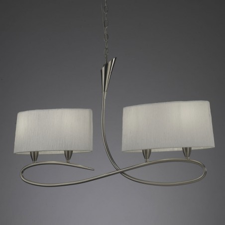 Lámpara de techo lineal 4 luces LUA niquel