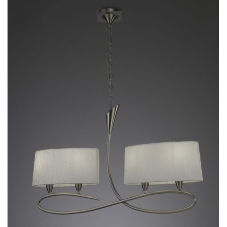 Lámpara de techo lineal 4 luces LUA niquel