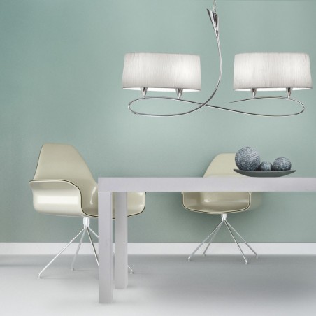 Lámpara de techo lineal 4 luces LUA niquel