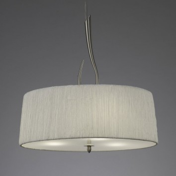 Colgante de techo 55cm LUA niquel pantalla blanca