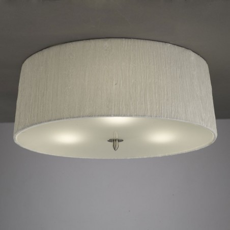 Plafón de techo 50cm LUA niquel pantalla blanca
