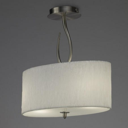 Semiplafón de techo 45xh45 LUA niquel pantalla blanca