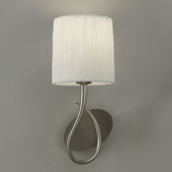 Aplique de pared 1 luz LUA niquel pantalla blanca