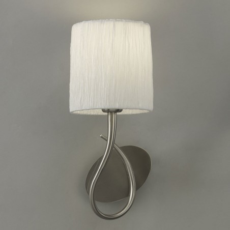 Aplique de pared 1 luz LUA niquel pantalla blanca
