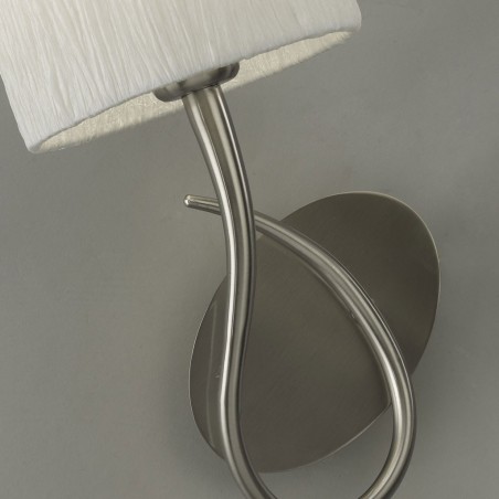 Aplique de pared 1 luz LUA niquel pantalla blanca