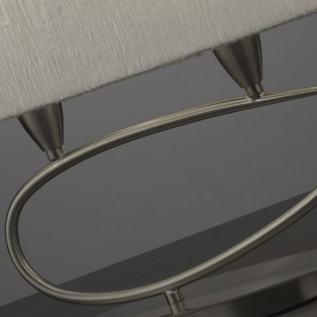 Lámpara de mesa 2 luces LUA niquel pantalla blanca 2