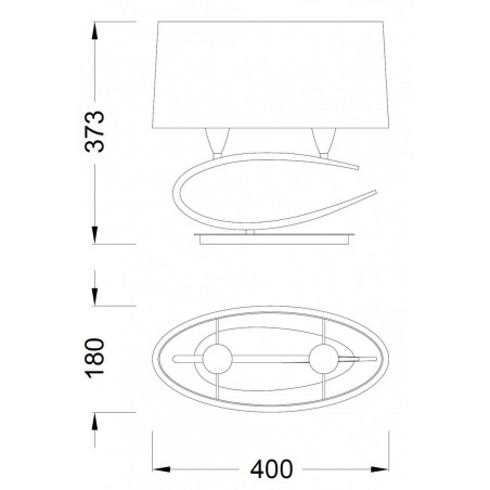 Lámpara de mesa 2 luces LUA niquel pantalla blanca
