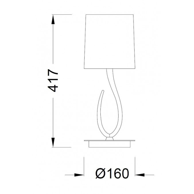 Lámpara de mesa pequeña LUA niquel pantalla blanca