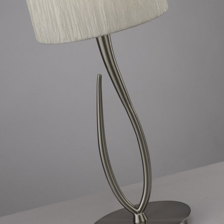 Lámpara de mesa grande LUA niquel pantalla blanca
