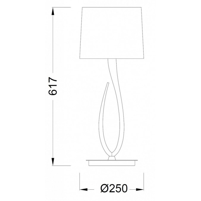 Lámpara de mesa grande LUA niquel pantalla blanca Lámpara de mesa grande LUA niquel pantalla blanca