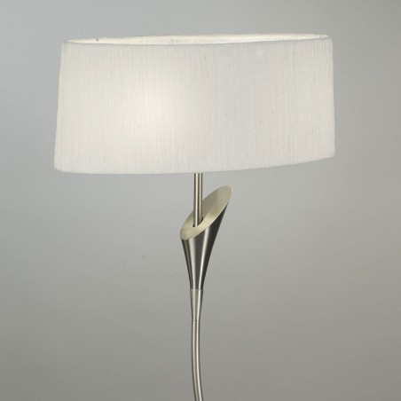 Lámpara de pie LUA niquel pantalla blanca