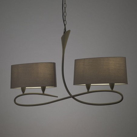 Lámpara de techo lineal 4 luces LUA ceniza