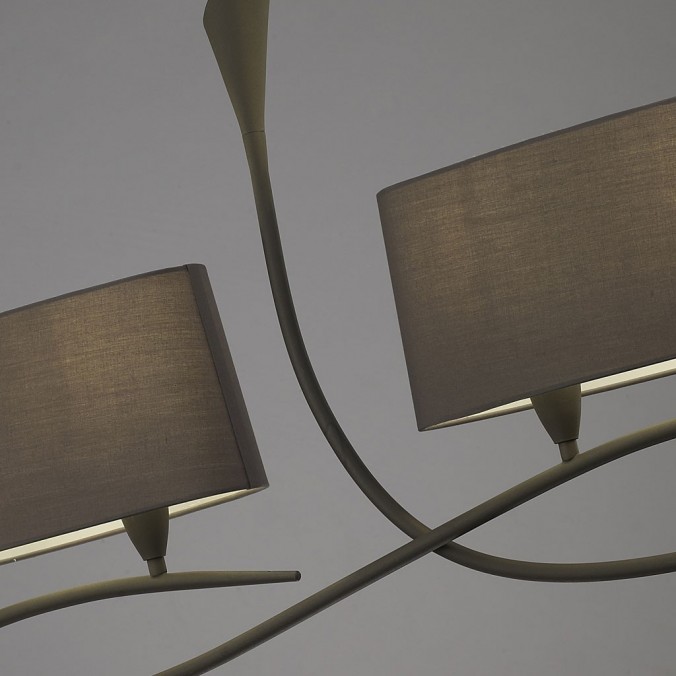 Lámpara de techo lineal 4 luces LUA ceniza