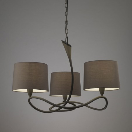 Lámpara techo 3 luces LUA gris ceniza