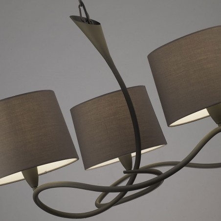 Lámpara techo 3 luces LUA gris ceniza