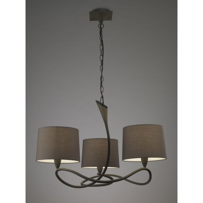 Lámpara techo 3 luces LUA gris ceniza