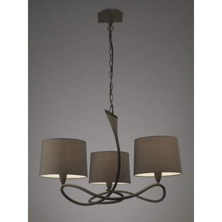 Lámpara techo 3 luces LUA gris ceniza