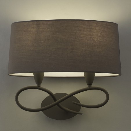 Aplique de pared LUA 2 luces gris ceniza