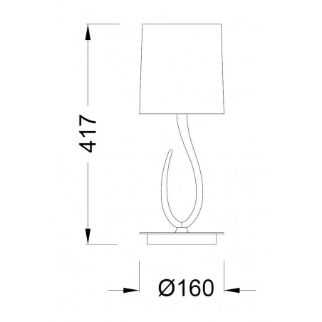 Lámpara de mesa pequeña LUA gris ceniza