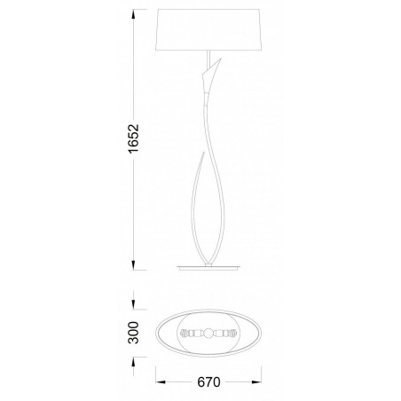 Lámpara de pie LUA gris ceniza