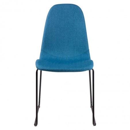 Silla HELENA tapizado azul y patas metal negro