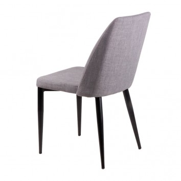 Silla MELISSA tapizado gris y patas metal negro 2