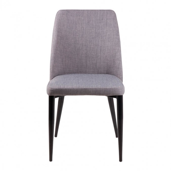 Silla MELISSA tapizado gris y patas metal negro