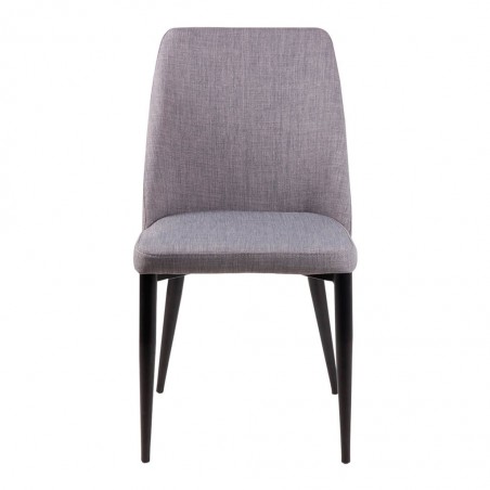 Silla MELISSA tapizado gris y patas metal negro