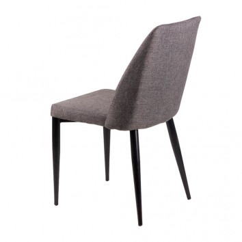 Silla MELISSA tapizado gris oscuro y patas metal negro 2