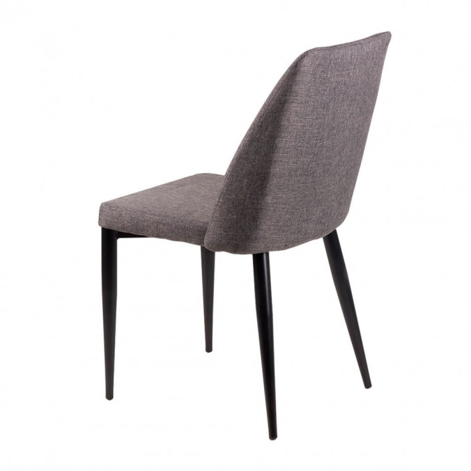 Silla MELISSA tapizado gris oscuro y patas metal negro