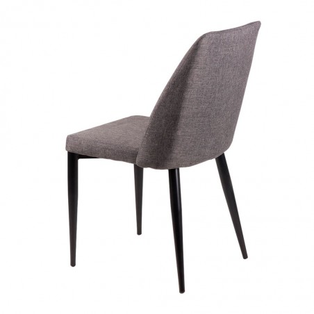 Silla MELISSA tapizado gris oscuro y patas metal negro